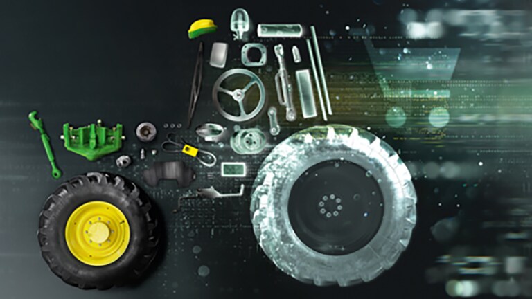 un tracteur Deere numérisé en pièces détachées