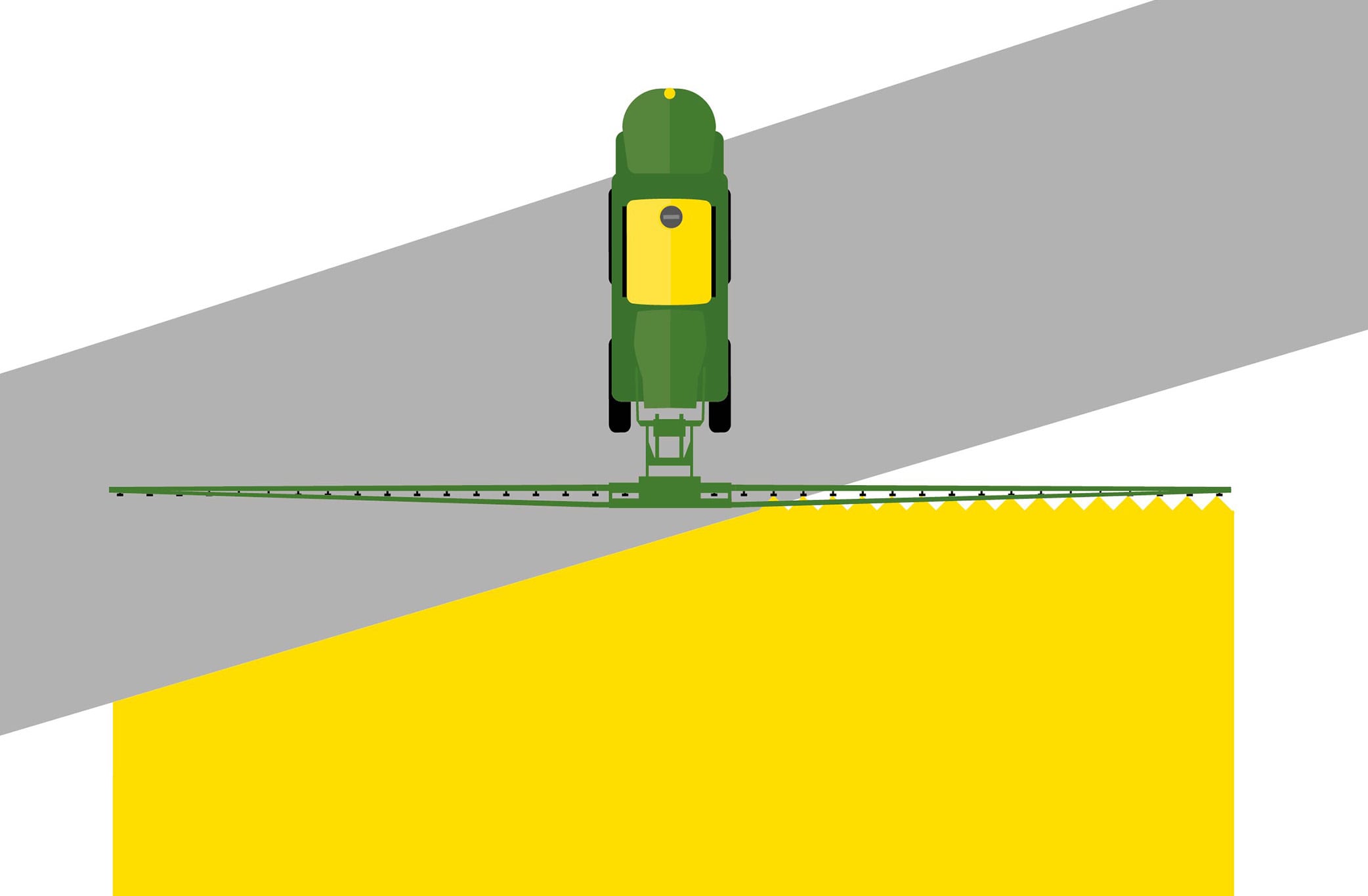 Illustration expliquant le contrôle individuel de buses de pulvérisation