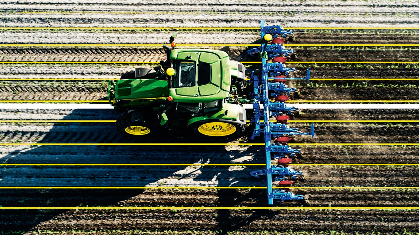 vue de dessus du tracteur