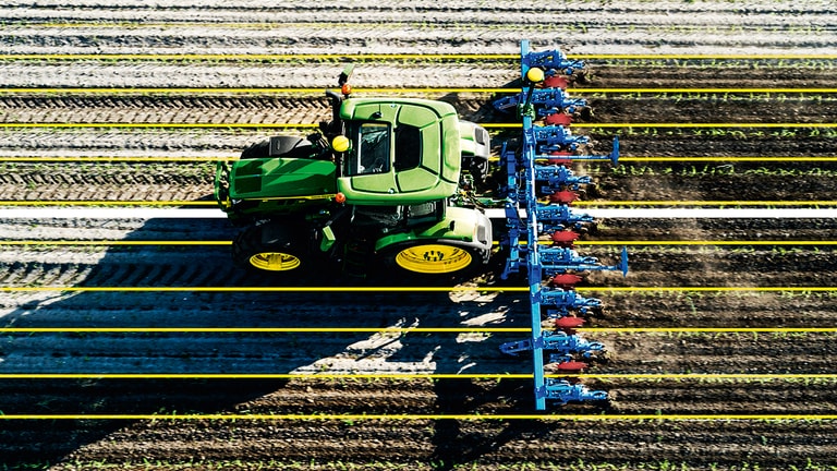 vue de dessus du tracteur